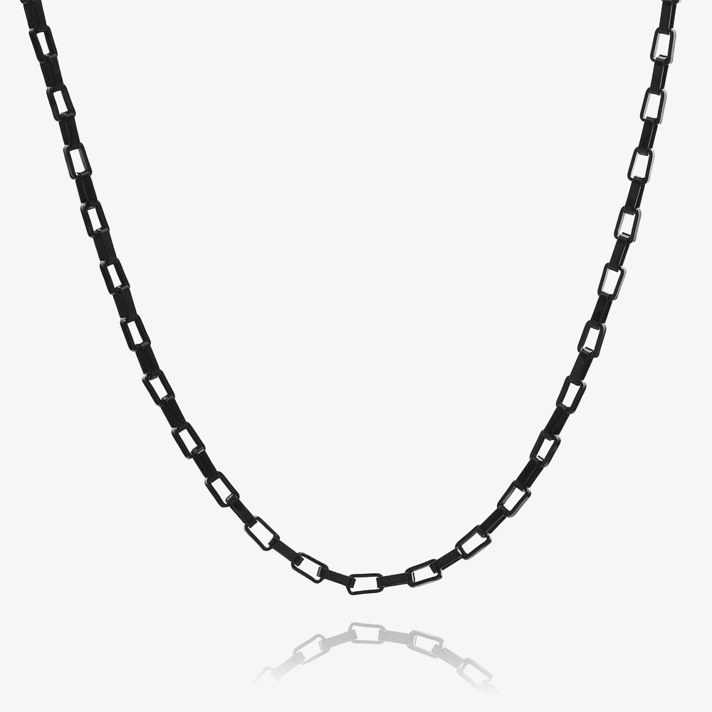 Thomas Henry Black Stainless Steel Square Belcher Link Chain USS-706B2.0