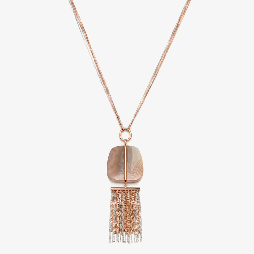 Lola Rose Ladies Bassa Rose Gold Plated Agate Tassel Necklace 1M0181 219000