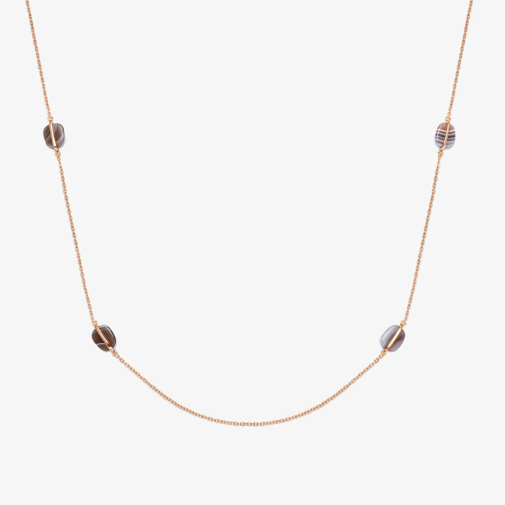 Lola Rose Ladies Bassa Rose Gold Plated Agate Necklace 1M0159 219000
