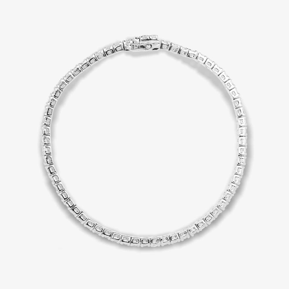 Starbright Silver 2.5mm Round Cubic Zirconia 7.5 Inch Tennis Bracelet B412(2.5M) 7.5~ 3A