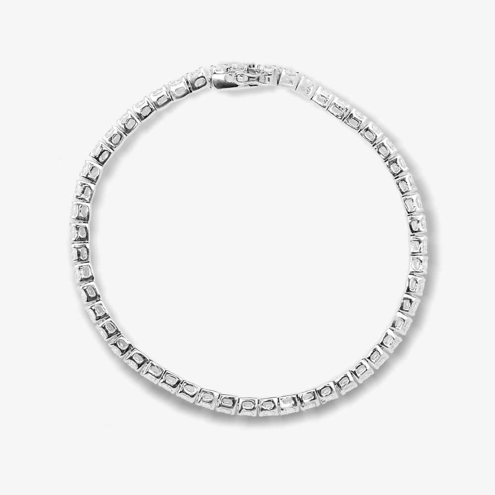 Starbright Silver 3.5mm Round Cubic Zirconia 7.5 Inch Tennis Bracelet B414(3.5M) 7.5~ 3A