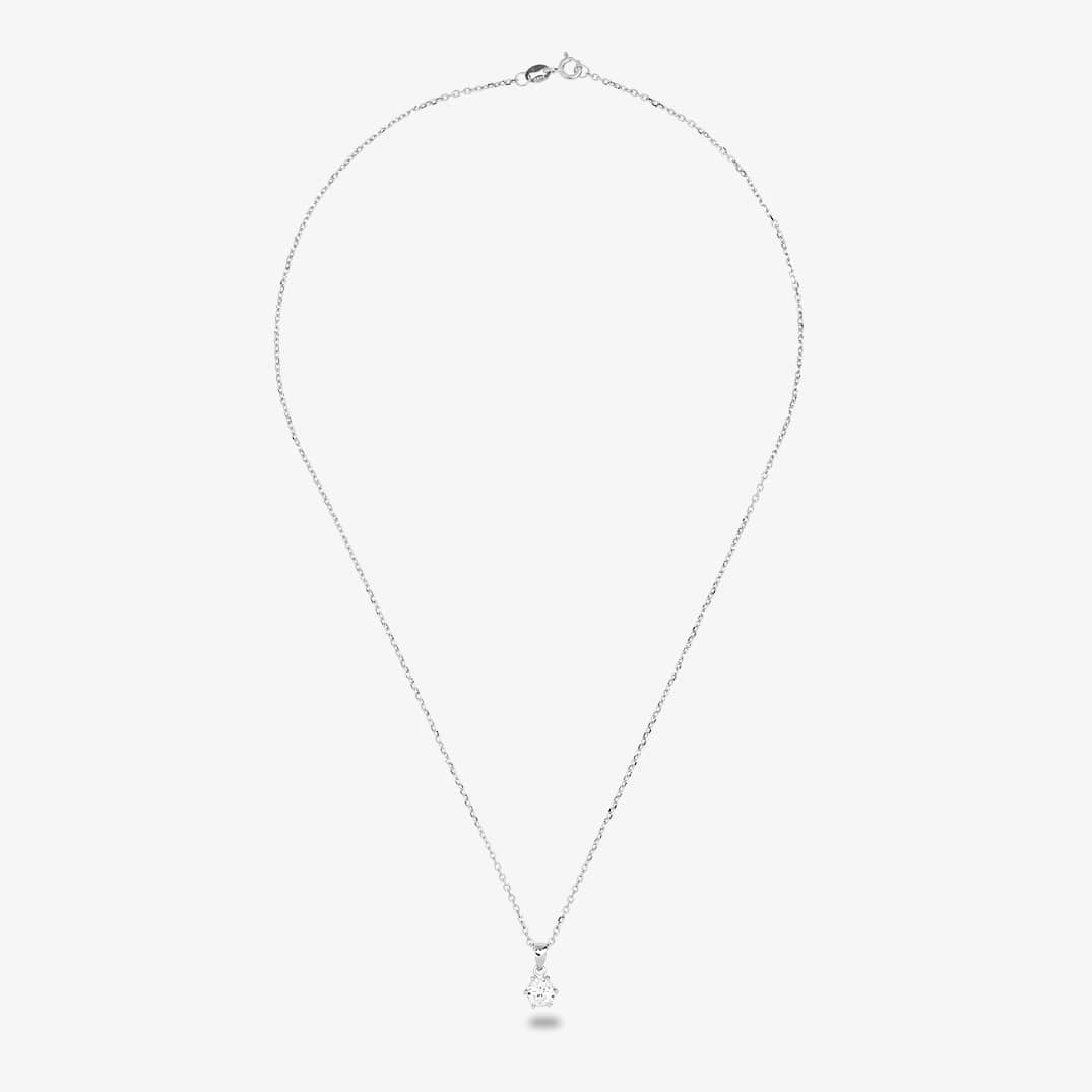 Starbright Silver 6mm Six Claw Cubic Zirconia Pendant E2177P-6M 3A