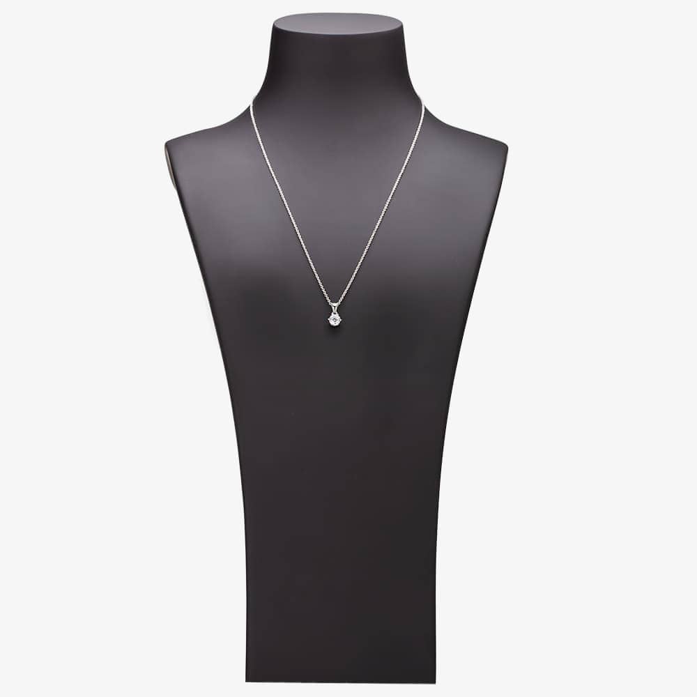 Starbright Silver 6mm Six Claw Cubic Zirconia Pendant E2177P-6M 3A