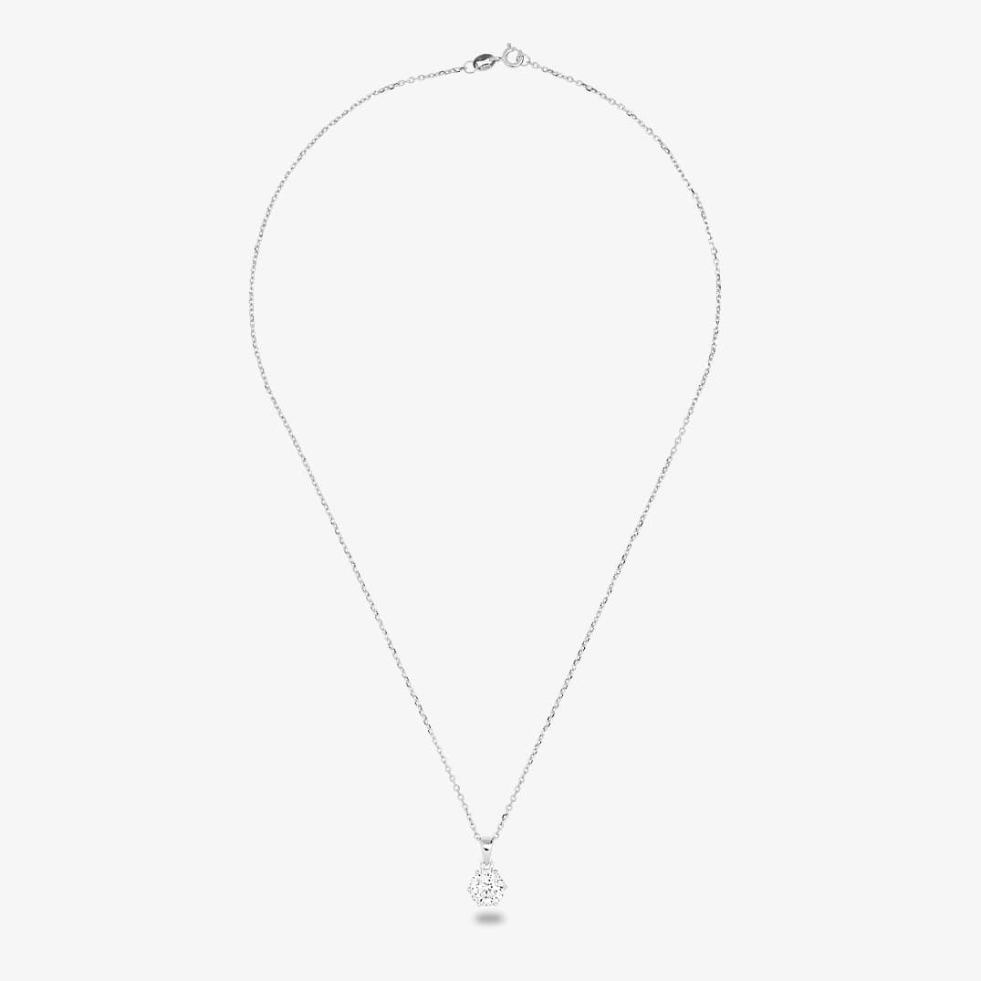 Starbright Silver 8mm Six Claw Cubic Zirconia Pendant E2177P-8M 3A