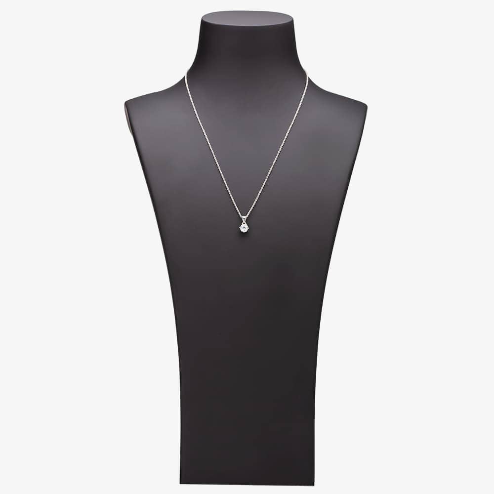 Starbright Silver 8mm Six Claw Cubic Zirconia Pendant E2177P-8M 3A