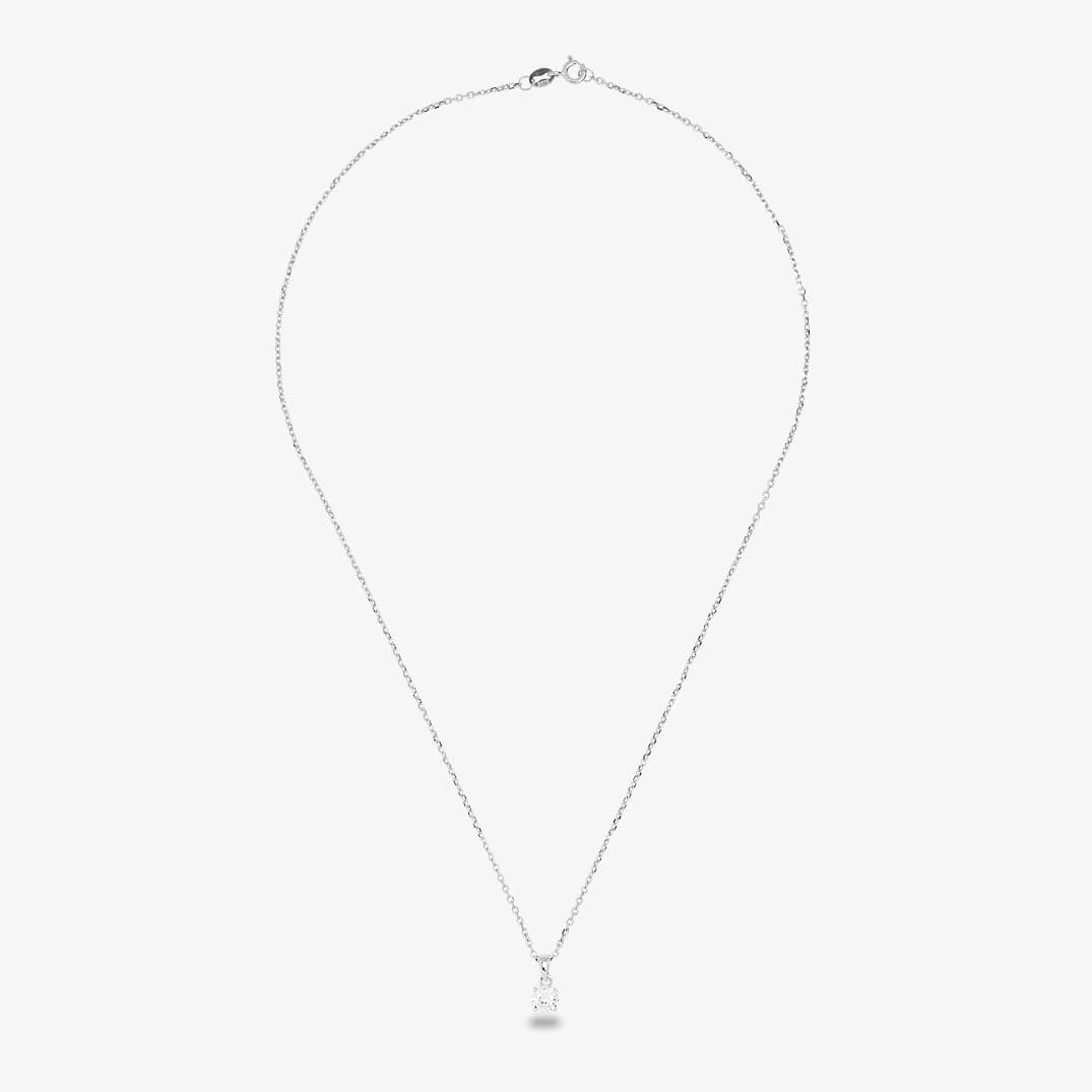 Starbright Silver 6mm Four Claw Cubic Zirconia Pendant E2768P-6M 3A