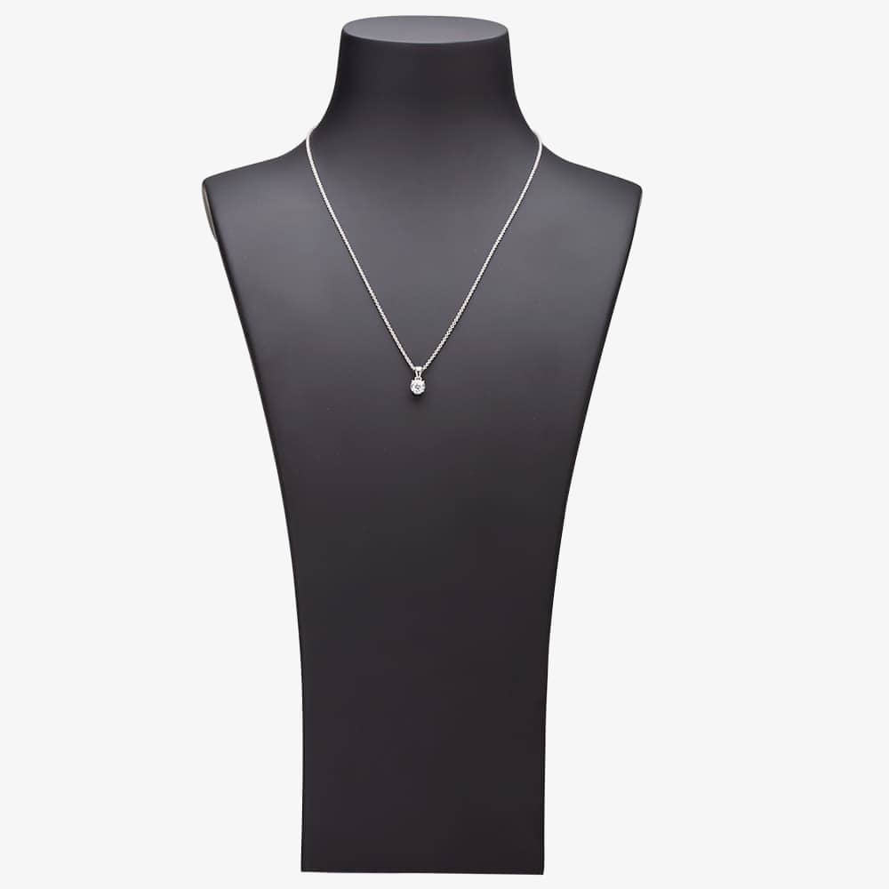 Starbright Silver 6mm Four Claw Cubic Zirconia Pendant E2768P-6M 3A