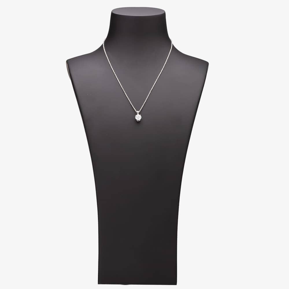 Starbright Silver 8mm Four Claw Cubic Zirconia Pendant E2768P-8M 3A