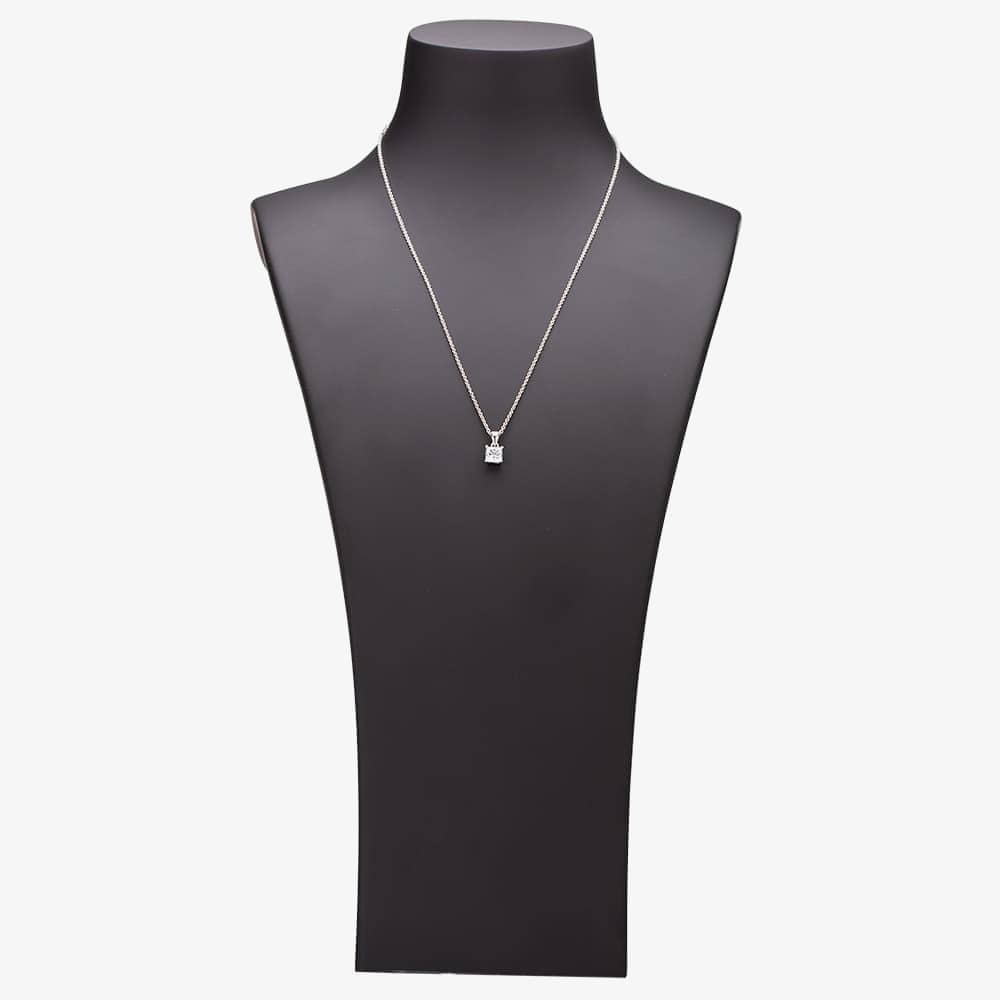 Starbright Silver 6mm Four Claw Square-cut Cubic Zirconia Pendant E304P-6x6M 3A