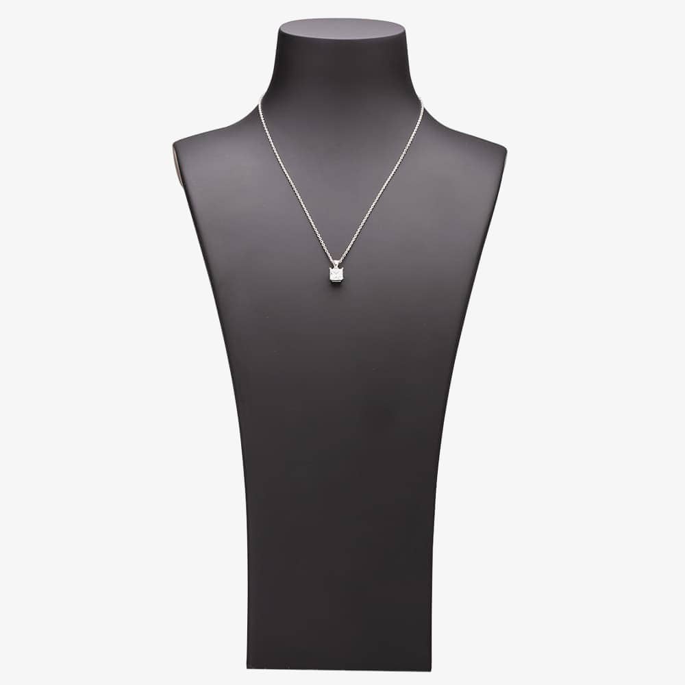 Starbright Silver 7mm Four Claw Square-cut Cubic Zirconia Pendant E304P-7x7M 3A