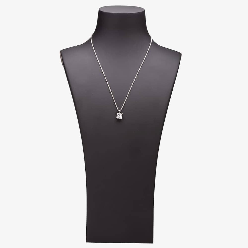 Starbright Silver 8mm Four Claw Square-cut cubic Zirconia Pendant E304P-8x8M 3A