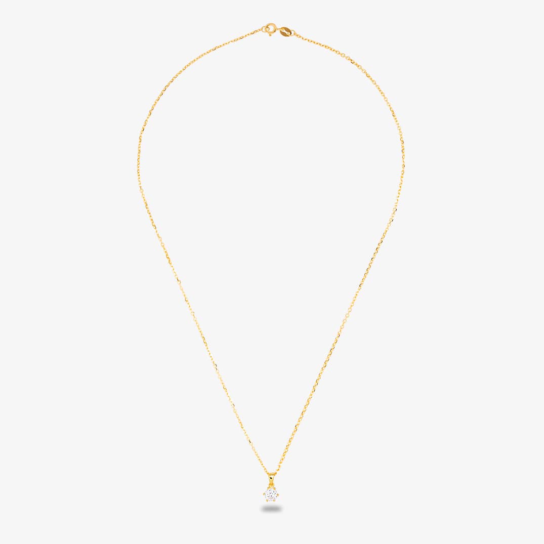 Starbright Gold 6mm Six Claw Cubic Zirconia Pendant E2177P-6M 3A GP