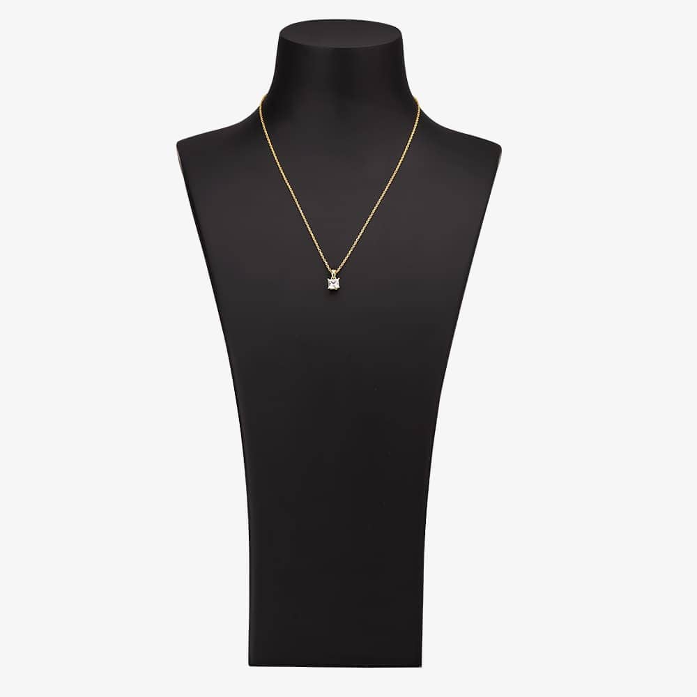 Starbright Gold 6mm Four Claw Square Cubic Zirconia Pendant E304P-6x6M 3A GP