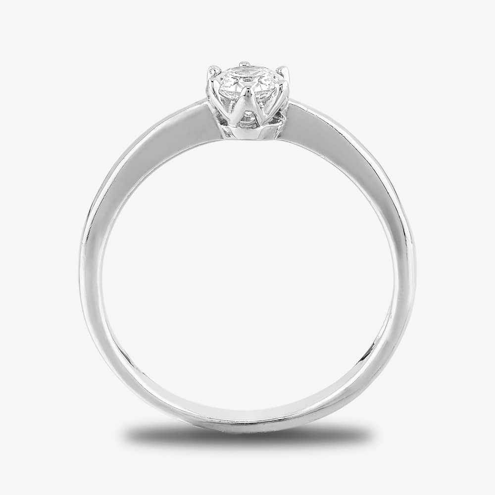 Starbright Silver 4mm Six Claw Round Cubic Zirconia Ring R3227(4M) 3A