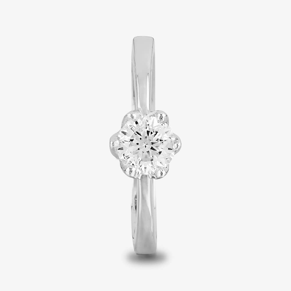 Starbright Silver 5mm Six Claw Round Cubic Zirconia Ring R3227(5M) 3A (5