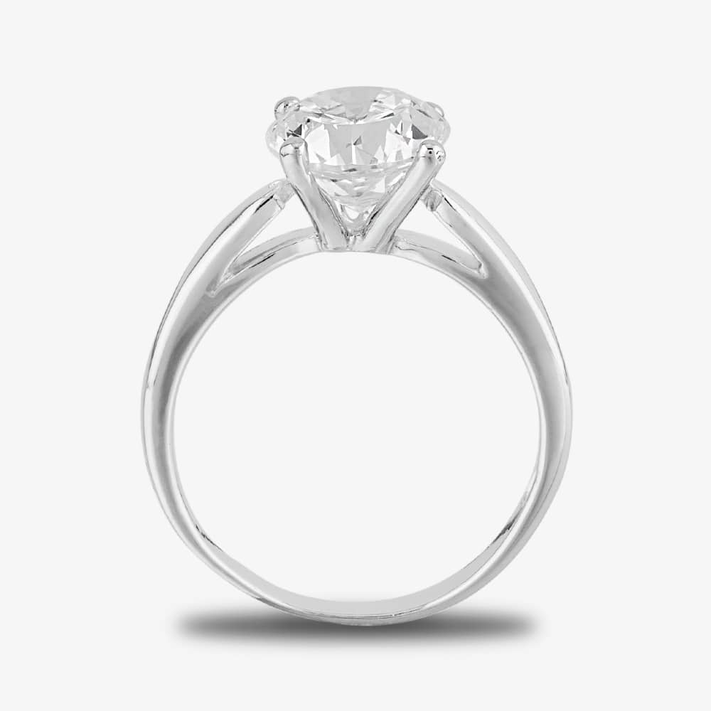 Starbright Silver 8mm Four Claw Round Cubic Zirconia Ring R6025(8M) 3A