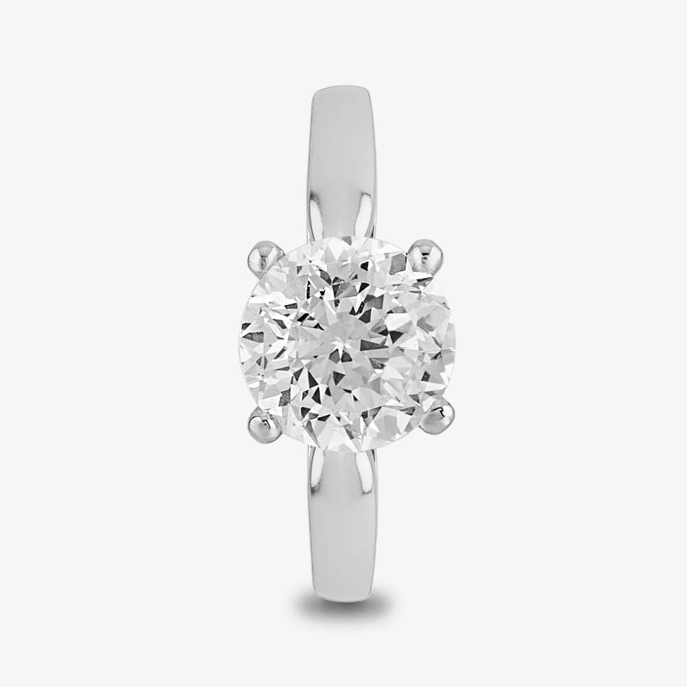 Starbright Silver 8mm Four Claw Round Cubic Zirconia Ring R6025(8M) 3A