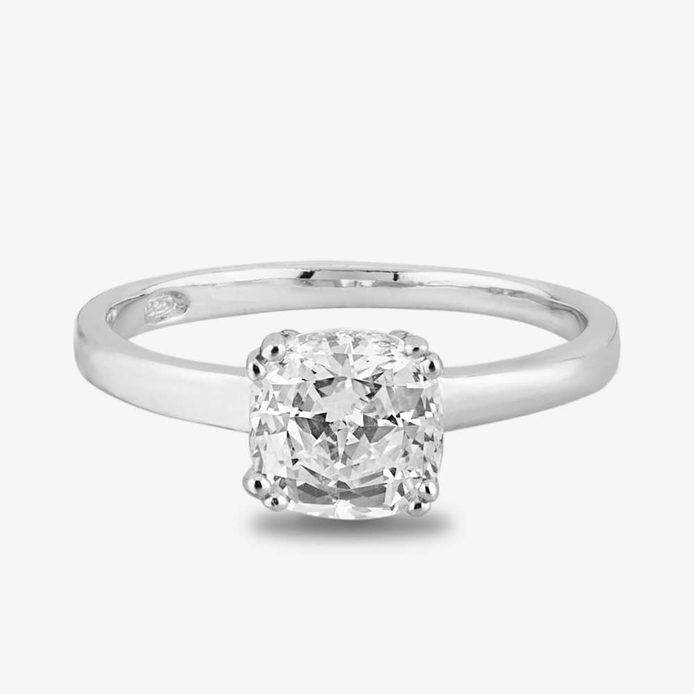 Starbright Silver 6.5mm Cushion-Cut Cubic Zirconia Ring E3858R(6.5X6.5M) 3A