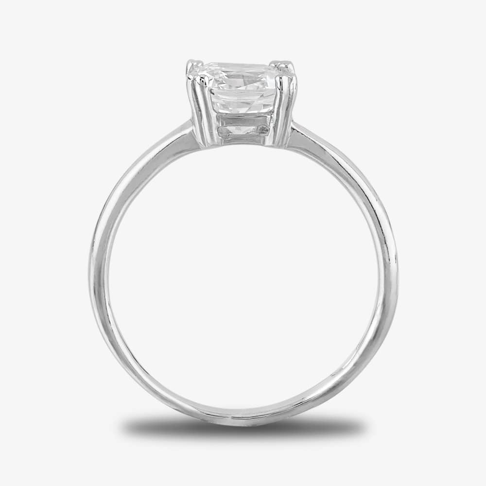 Starbright Silver 6.5mm Cushion-Cut Cubic Zirconia Ring E3858R(6.5X6.5M) 3A
