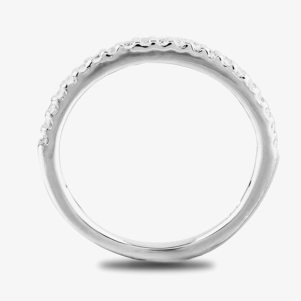 Starbright Silver Cubic Zirconia Claw Set Narrow Half Eternity Ring R6843 3A