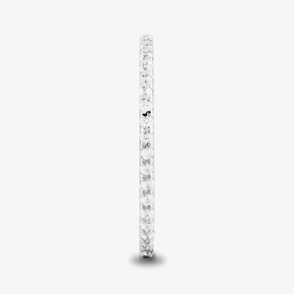 Starbright Silver Cubic Zirconia Claw Set Narrow Half Eternity Ring R6843 3A