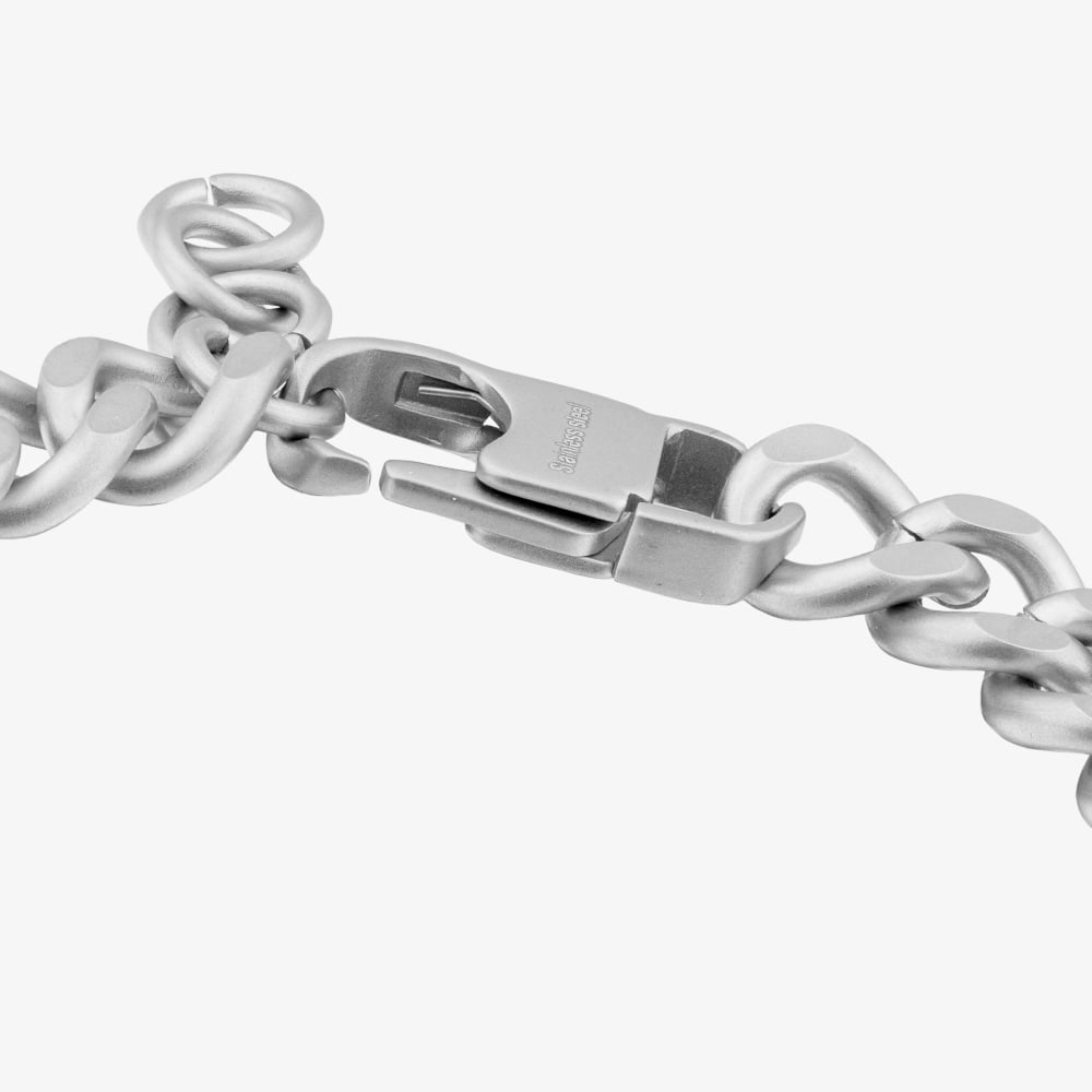 Bourne and Wilde Stainless Steel Matt Curb Chain Bracelet OSB-2387S-MATT