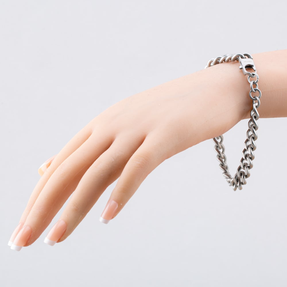 Bourne and Wilde Stainless Steel Matt Curb Chain Bracelet OSB-2387S-MATT