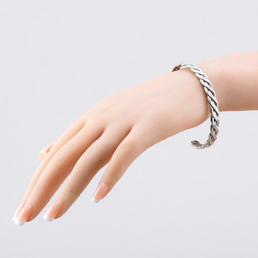Bourne and Wilde Stainless Steel Flat Twist Cuff Bangle OSB-2309S-MATT