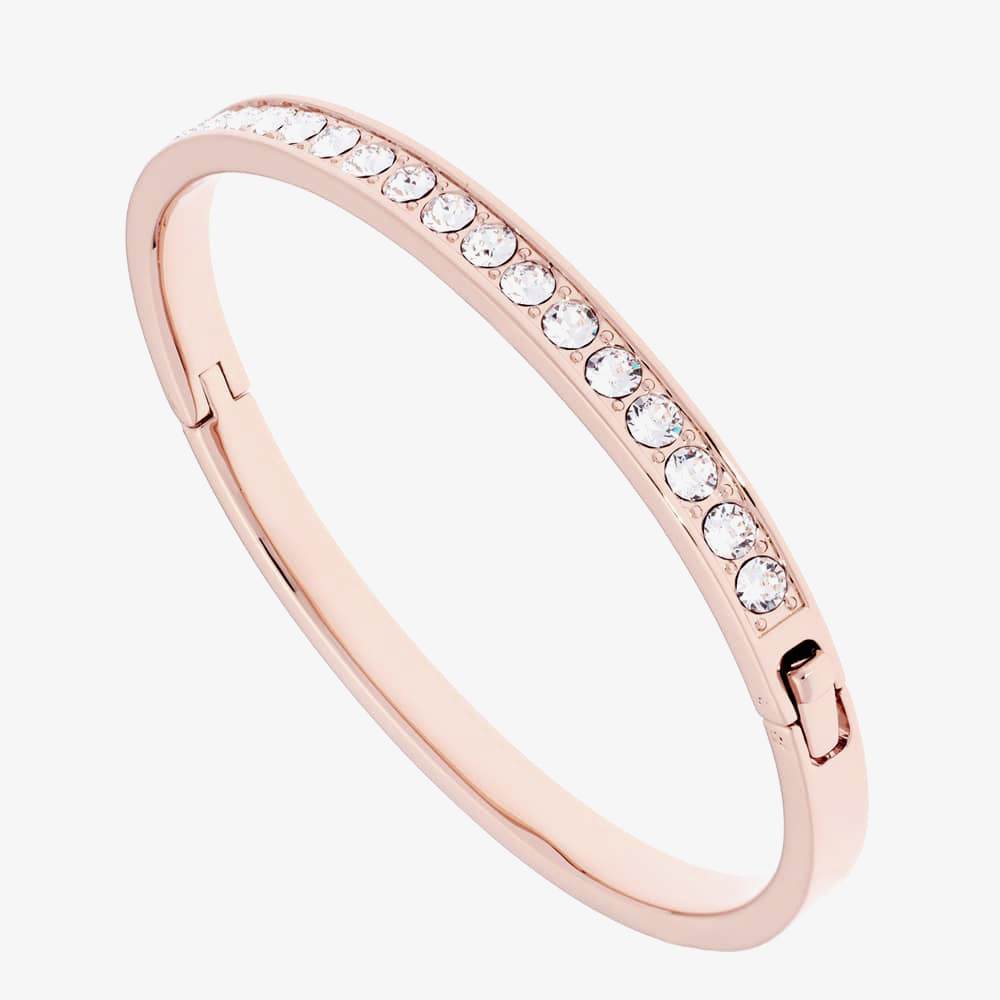 Ted Baker CLEMARA Rose Gold Finish Hinged Crystal Bangle TBJ1567-24-02