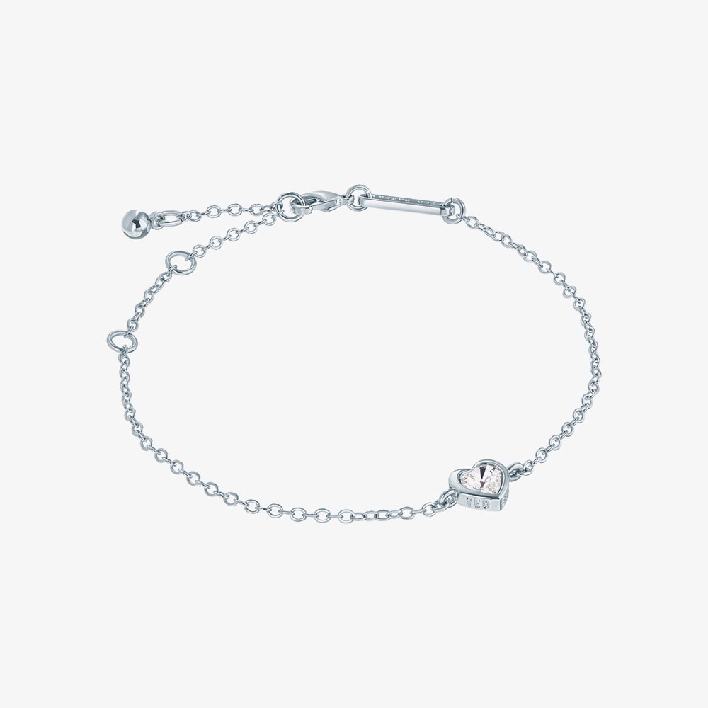 Ted Baker HANSA Silver Tone Crystal Heart Bracelet TBJ3178-01-02