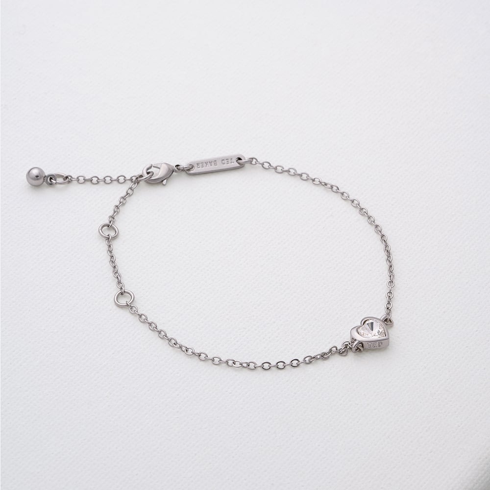 Ted Baker HANSA Silver Tone Crystal Heart Bracelet TBJ3178-01-02
