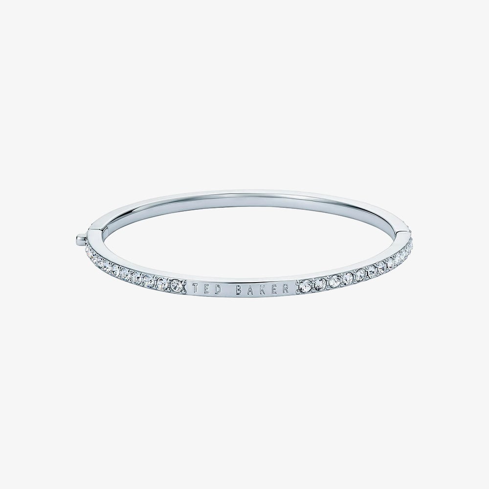 Ted Baker CLAUDIA Slim Silver Tone Crystal Bangle TBJ4062-01-02