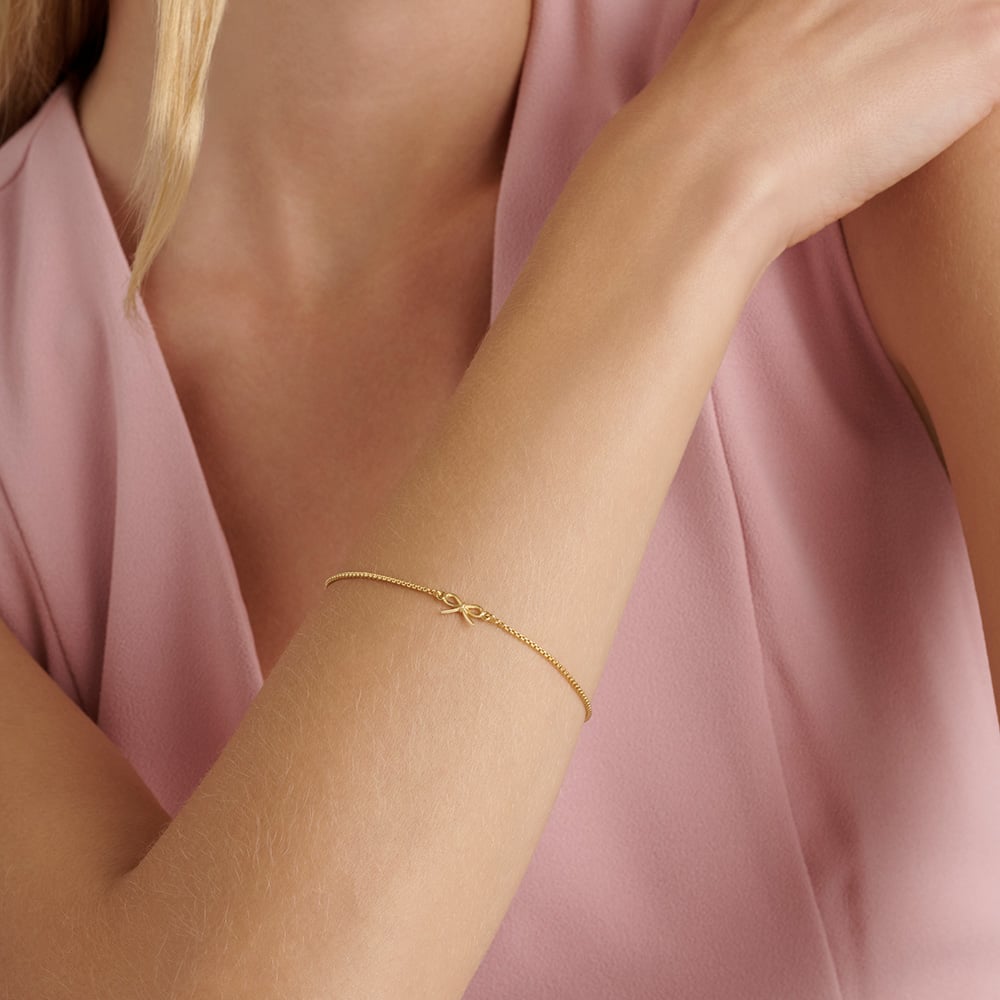 Ted Baker BRIDGET Gold Tone Mini Bow Sliding Bracelet TBJ4176-02-03