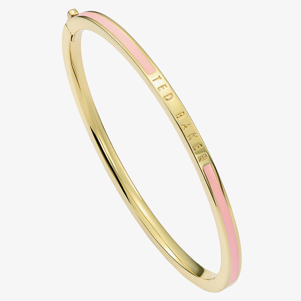Ted Baker ROLEY Gold Tone Plated Pink Enamel Bangle TBJ4163-02-56