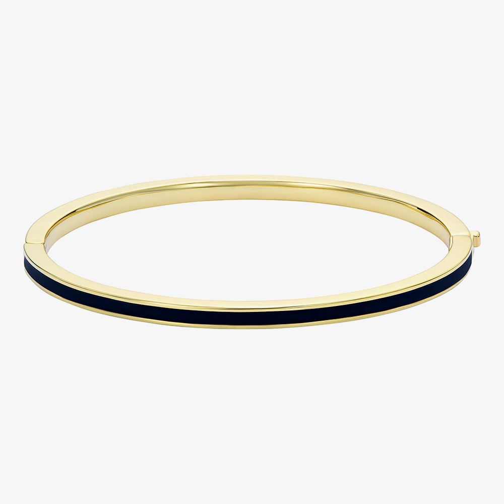 Ted Baker ROLEY Gold Tone Plated Black Enamel Bangle TBJ4163-02-05