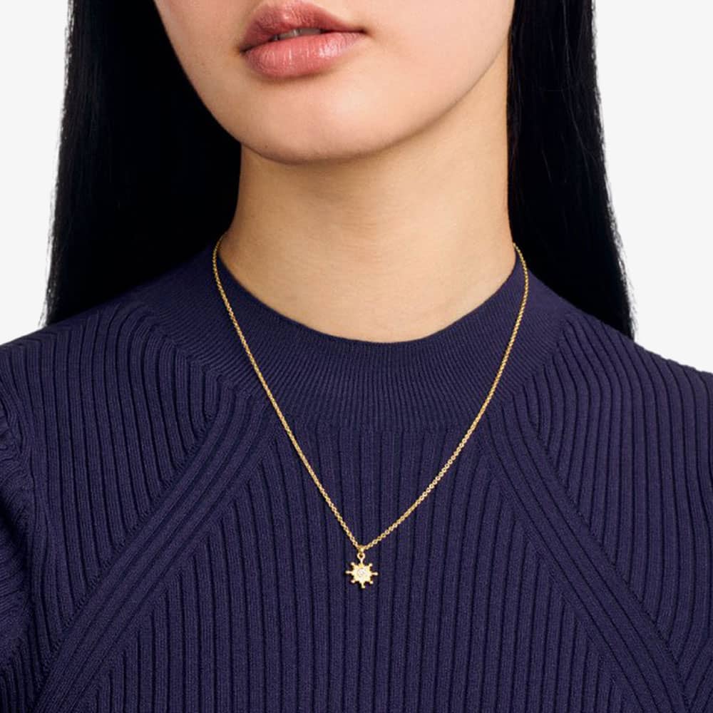Ted Baker CELSTIA Crystal Star Gold Tone Pendant Necklace TBJ3482-02-02