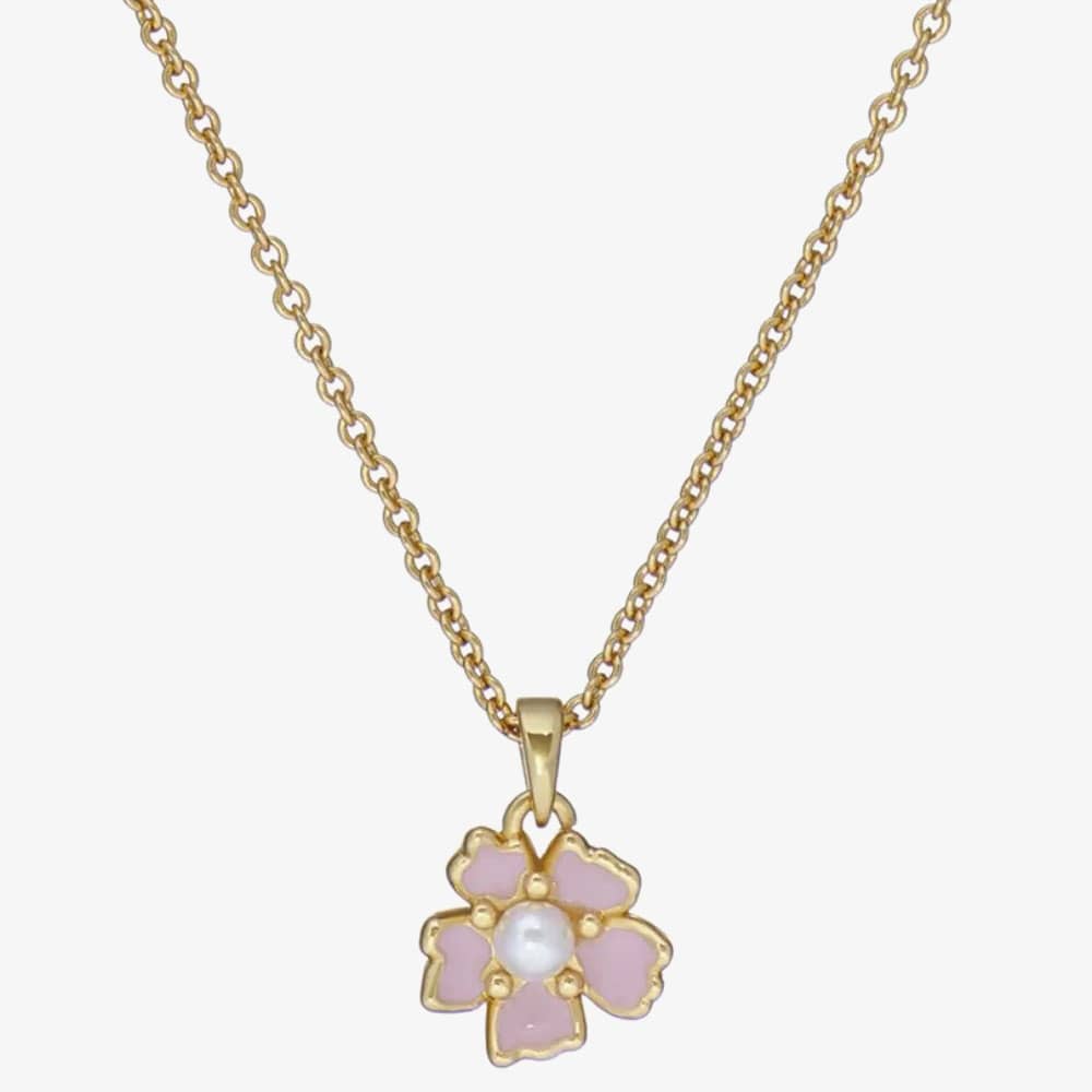 Product photograph of Ted Baker Petiies Gold Tone Plated Enamel Flower Necklace Tbj3645-02-215 from The Jewel Hut