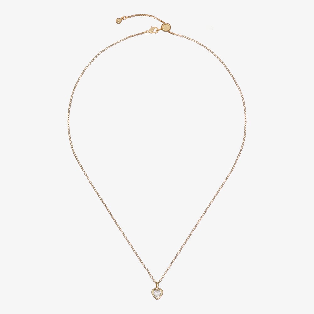 Ted Baker HANNELA Gold Tone Crystal Heart Pendant Necklace TBJ1681-02-02