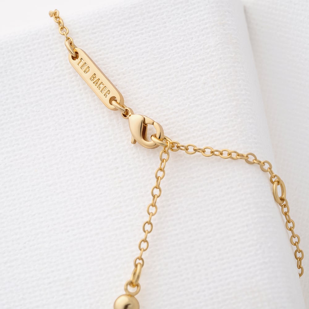 Ted Baker HANNELA Gold Tone Crystal Heart Pendant Necklace TBJ1681-02-02
