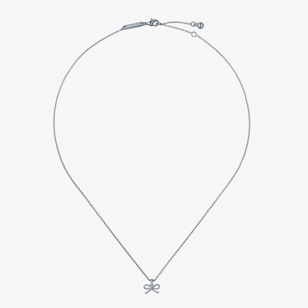 Ted Baker BLAIRE Silver Tone Mini Bow Pendant Necklace TBJ4175-01-03