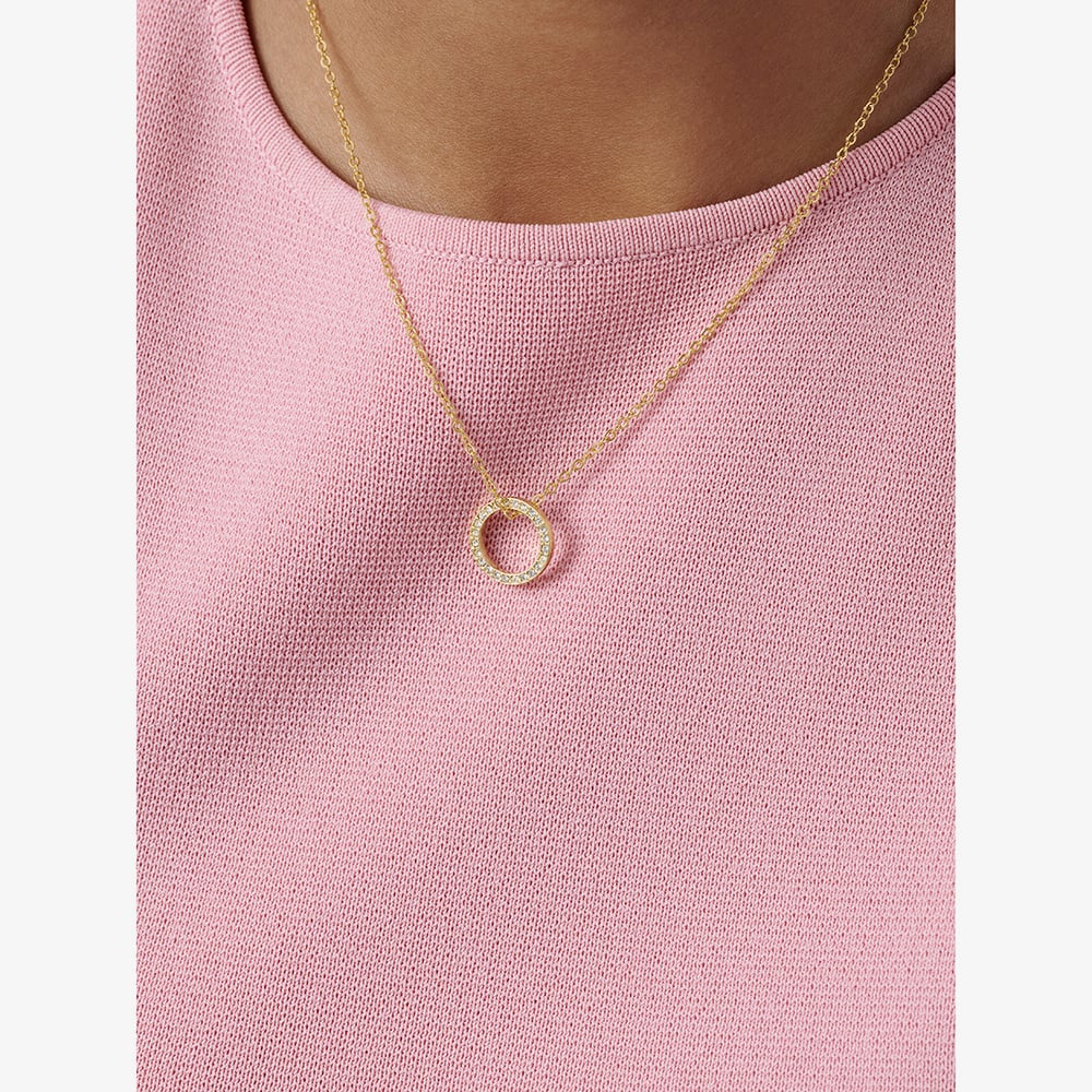Ted Baker HERI Gold Tone Plated Crystal Open Circle Pendant TBJ4225-02-02