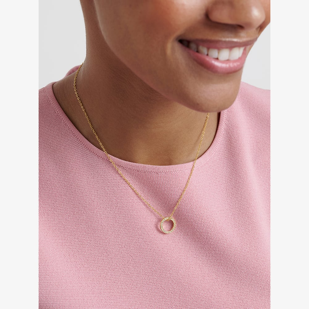 Ted Baker HERI Gold Tone Plated Crystal Open Circle Pendant TBJ4225-02-02