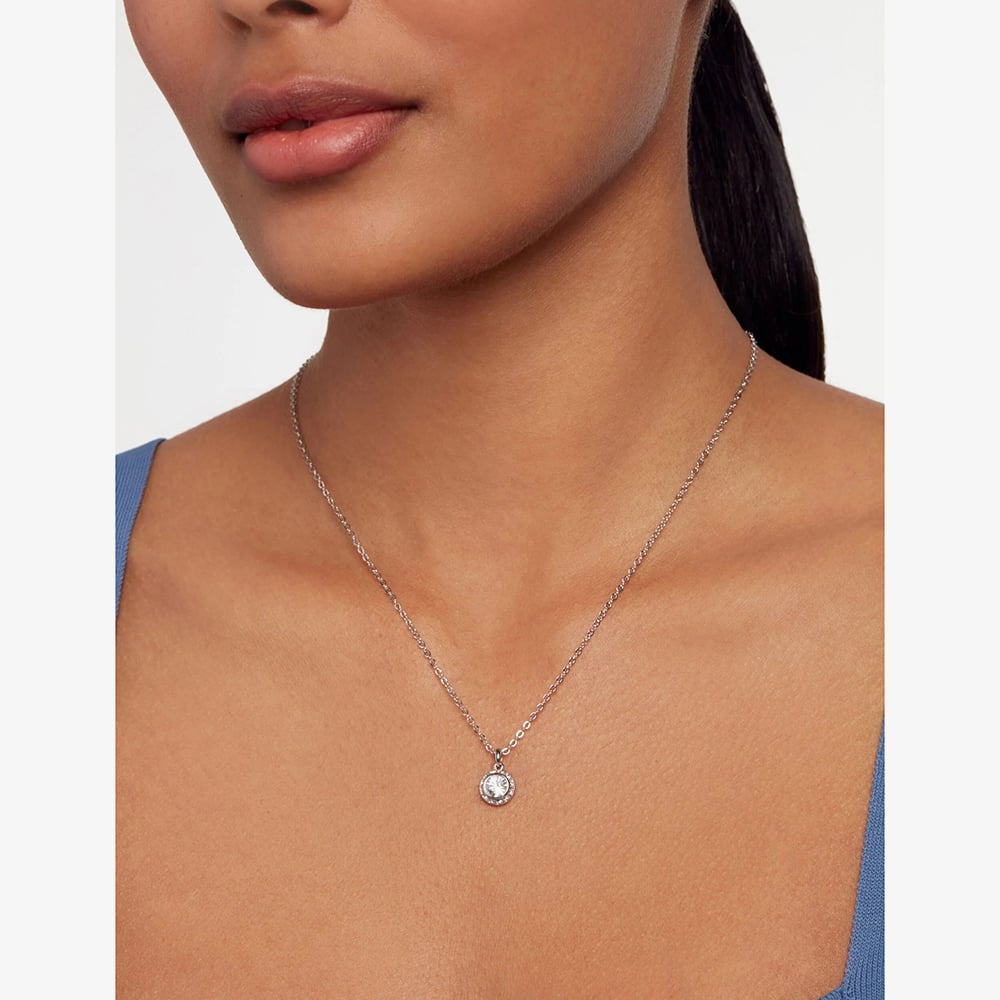 Ted Baker SOLTELL Solitaire Sparkle Silver Tone & Crystal Pendant TBJ3695-01-02