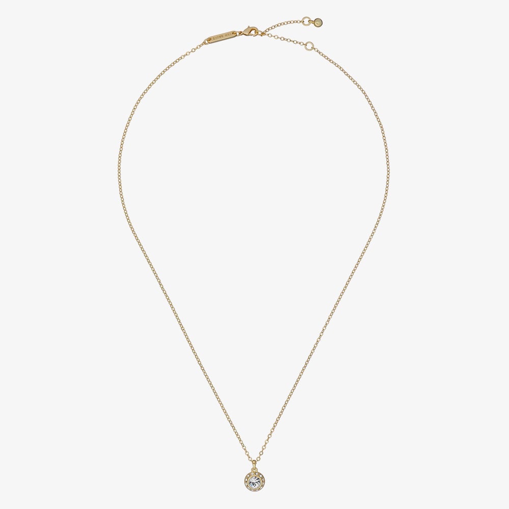 Ted Baker SOLTELL Solitaire Sparkle Gold Tone & Crystal Pendant TBJ3695-02-02