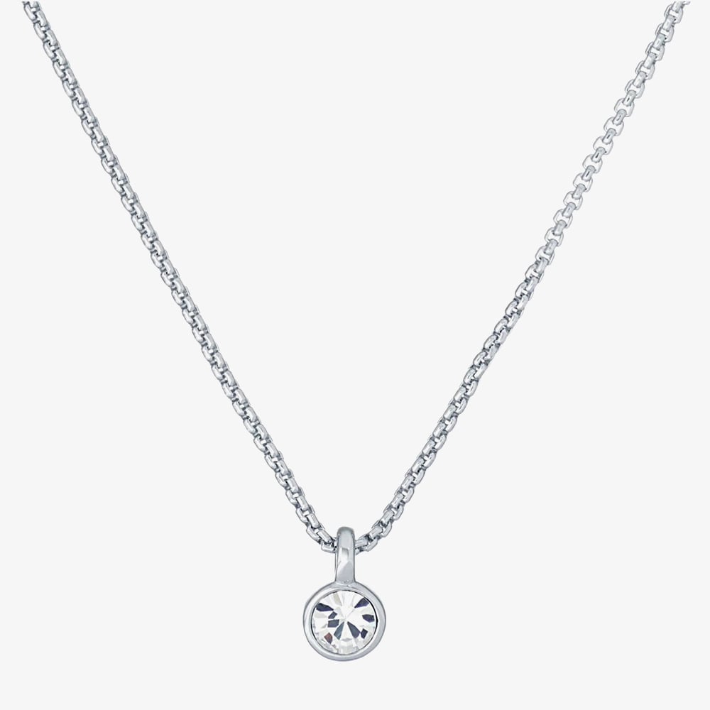 Ted Baker Silver Crystal Necklace - 48cm