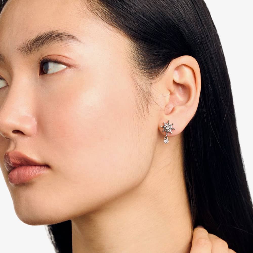 Ted Baker CELTIS Crystal Star Silver Dropper Earrings TBJ3495-01-02