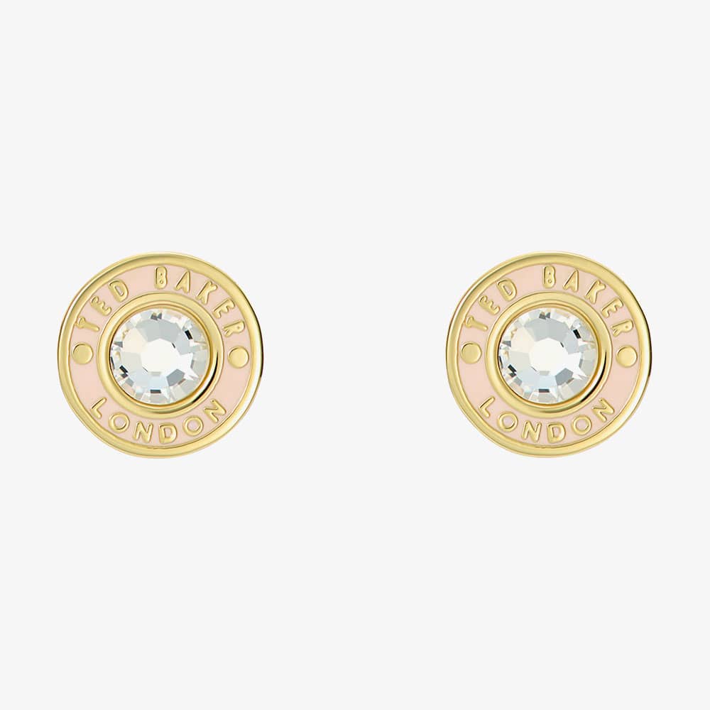 Ted Baker CHERELLE Pink & Crystal Button Stud Earrings TBJ3769-02-292