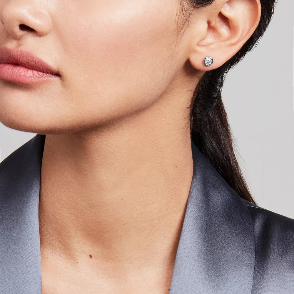 Ted Baker SINAA Silver Tone Mini Crystal Stud Earrings TBJ3124-01-02