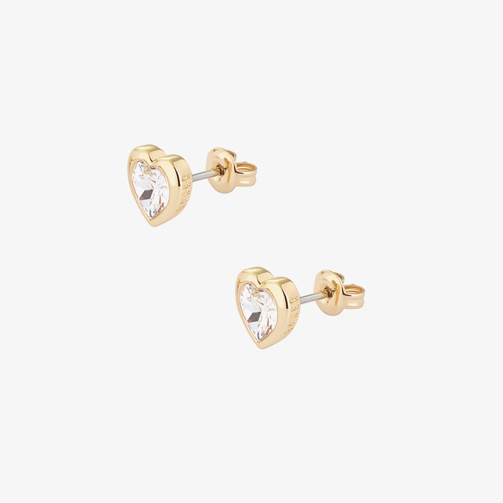 Ted Baker HAN Gold Tone Crystal Heart Stud Earrings TBJ1654-02-02