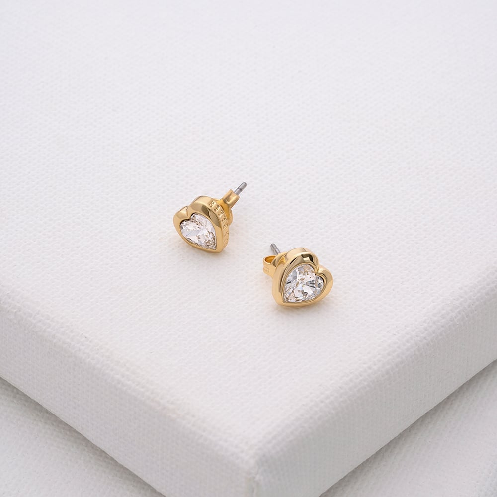 Ted Baker HAN Gold Tone Crystal Heart Stud Earrings TBJ1654-02-02
